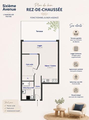 Appartement 2 pièces 33 m2
