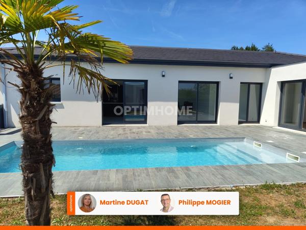 Maison de plain-pied de 2021, 3 chambres et piscine chauffée à quelques minutes de Vichy.