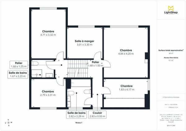 Appartement à vendre  4 pièces - 66 m 2   VERSAILLES  - 78