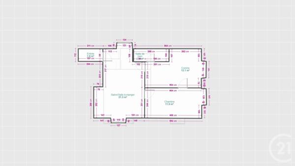 Appartement F3 à vendre  3 pièces - 64,56 m 2   BESANCON  - 25