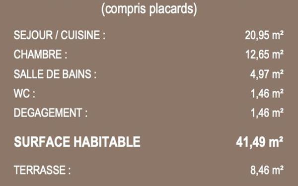 Appartement à vendre    2 pièces • 41,49 m2 Sain-Bel