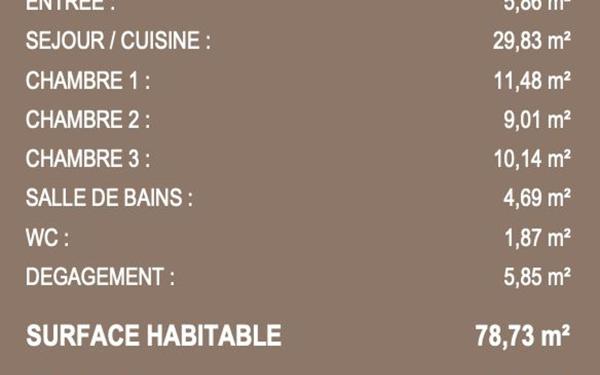 Appartement à vendre    4 pièces • 78,73 m2 Sain-Bel