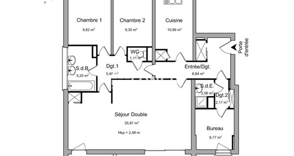 Location Appartement 5 pièces 97.61 m² - Asnières-sur-seine 92600