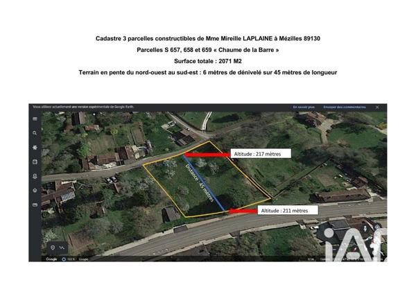 Terrain à vendre 2 071 m² Mézilles