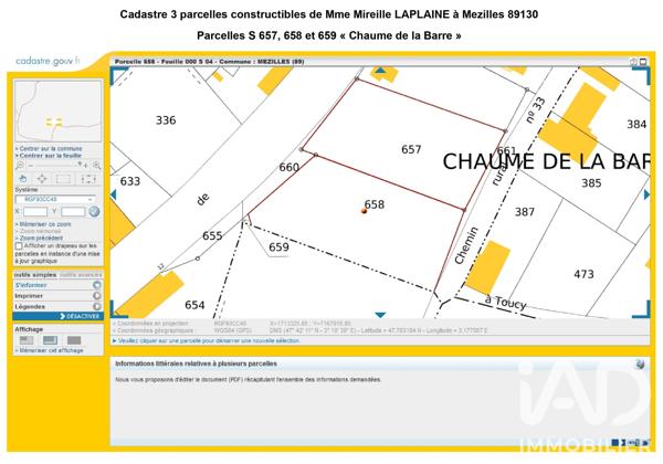 Terrain à vendre 2 071 m² Mézilles