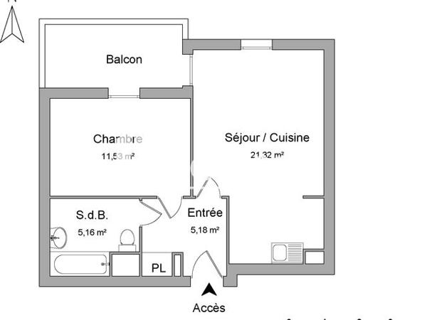 Location Appartement 2 pièces 43.19 m² - 12 RUE MARIA CALLAS Lingolsheim 67380
