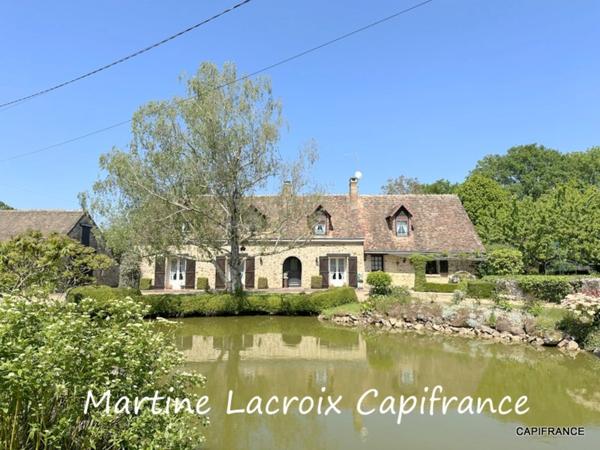 Dpt SARTHE (72), à vendre SAINT GEORGES DU ROSAY - PROPRIÉTÉ  P7 de 163 m² - Terrain de 3,04 Ha