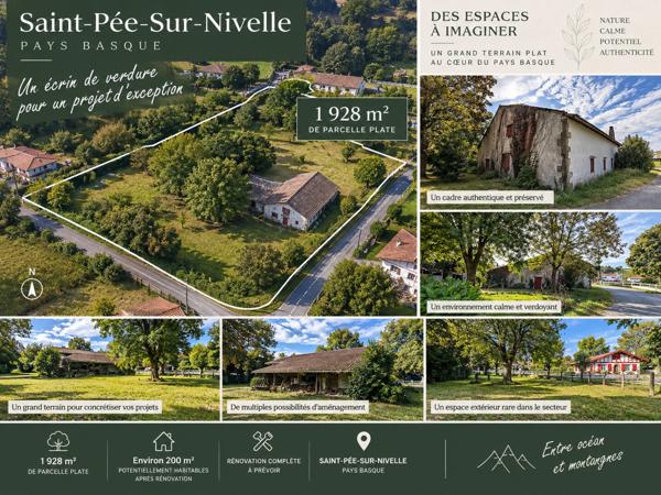 Saint-Pée-sur-Nivelle Une bâtisse du XVIIIᵉ à réinventer, près de 200 m² de potentiel