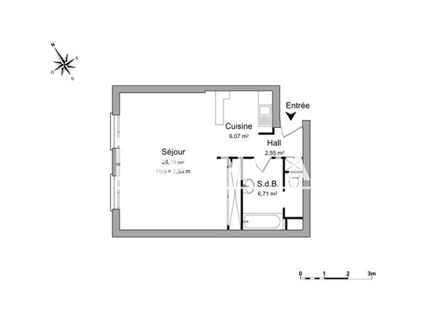Location Studio 41.49 m² - 31 AVENUE DE VERDUN Niort 79000