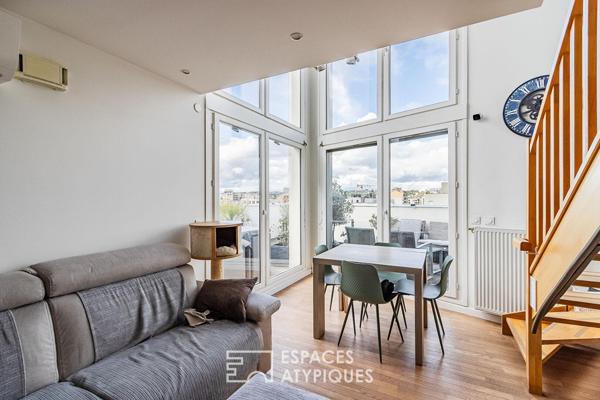 Duplex et terrasse plein ciel avec vue dégagée