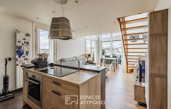 Duplex et terrasse plein ciel avec vue dégagée