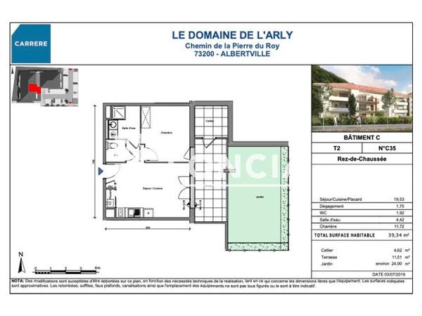 Location Appartement 2 pièces 39.34 m² - BATIMENT C Albertville 73200
