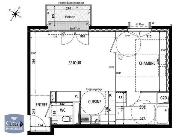 Appartement à louer 2 pièces 46.9m²