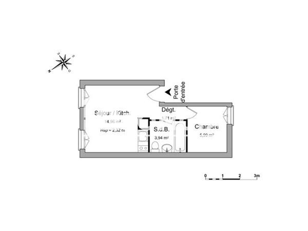 Location Studio 26.6 m² - 75 GRANDE RUE Nancy 54000