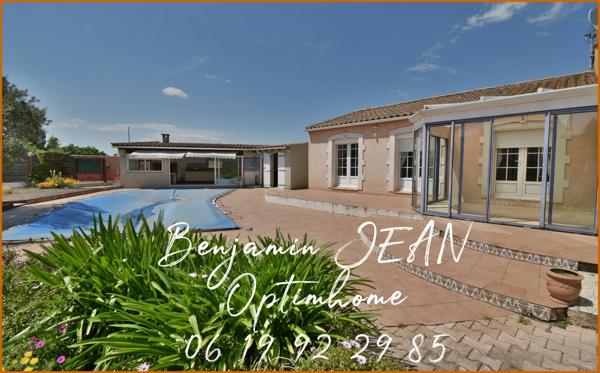 Maison de plain-pied 166m² avec piscine sur 1200m² à Sérignan – Gros potentiel !