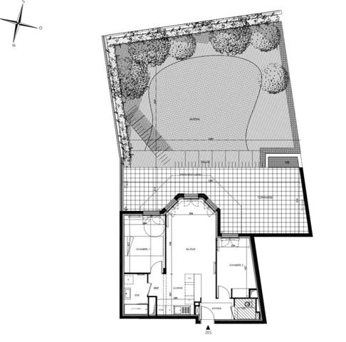 3 pièces avec extérieur privé de 174 m2