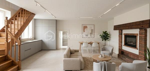 Idéal pour une grande famille ! Découvrez cette belle demeure de 1860, offrant un potentiel exceptionnel pour créer votre grande maison familiale de 170 m² réunissant 4 chambres, 2 salons et de beaux espaces de vie baignés de lumière grâce à son orientation Plein SUD.
(Actuellement séparée en 2 logements de 90 m² et 80 m², l'ensemble peut se réunir pour composer une unique et vaste propriété).
📍 Cadre de vie : Magnifique parcelle close de 805 m², belle terrasse ensoleillée, cabanon de jardin équipé (eau et électricité).
🔹 Aménagement potentiel de votre future demeure (170 m²) :
•	Au Rez-de-Chaussée :
o	De vastes pièces de vie exposées SUD avec leurs deux cheminées.
o	Cuisine aménagée avec arrière-cuisine/buanderie.
o	2 chambres de plain-pied.
o	1 salle de bains + 1 salle d'eau + 2 WC séparés.
•	À l'Étage :
o	2 très grandes chambres orientées SUD avec placards.
o	Une salle d'eau privative avec WC.
(Alternative possible : conserver une partie indépendante pour du locatif ou une activité libérale).
🛠️ Côté technique & Travaux récents :
•	Électricité revue, peintures récentes, drainage (chambre RDC), vitre d'insert neuve, porte vitrée d'arrière-cuisine, ballon d'eau chaude récent (2022), réfection WC et SDE.
•	Chauffage électrique.
•	Couverture en ardoises composite fibro-ciment (présence d'amiante).
•	Taxe foncière : 1 237 € / an.
Des visuels en home staging virtuel sont proposés pour illustrer le potentiel d’aménagement et de décoration du logement. Une aide précieuse pour imaginer votre futur chez-vous .
📞 Un projet familial à concrétiser ? Contactez moi pour visiter et imaginer votre futur chez-vous !