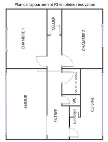À vendre - Appartement F3 en Rénovation Belle Opportunité à saisir