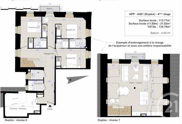 Appartement F5 à vendre  5 pièces - 124,28 m2 CHAMONIX MONT BLANC - 74