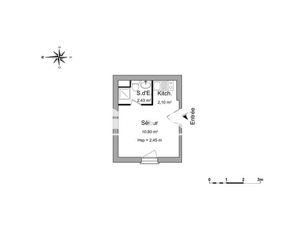 Location Studio 15.33 m² - 1657 RUE DE BRETTEVILLE Ifs 14123
