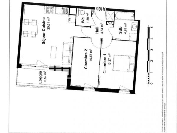 Location Appartement 3 pièces 61.27 m² - 1 RUE JEAN BODEL PORTE A106 Arras 62000