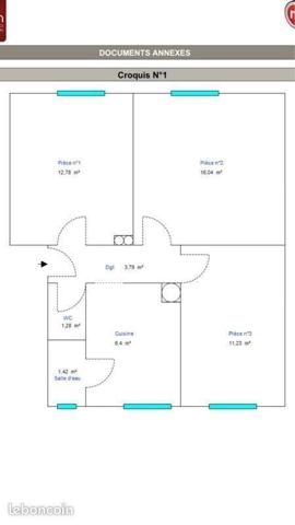 Très beau T3 53m2 refait à neuf - actuellement loué, libre fin d'année