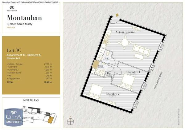 Appartement à louer 3 pièces 56.1m² Montauban (82000)