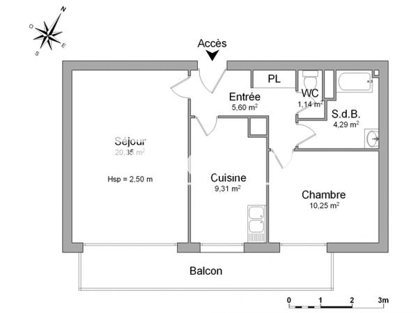 Location Appartement 2 pièces 50.94 m² - BOULEVARD RENE BAZIN Challans 85300