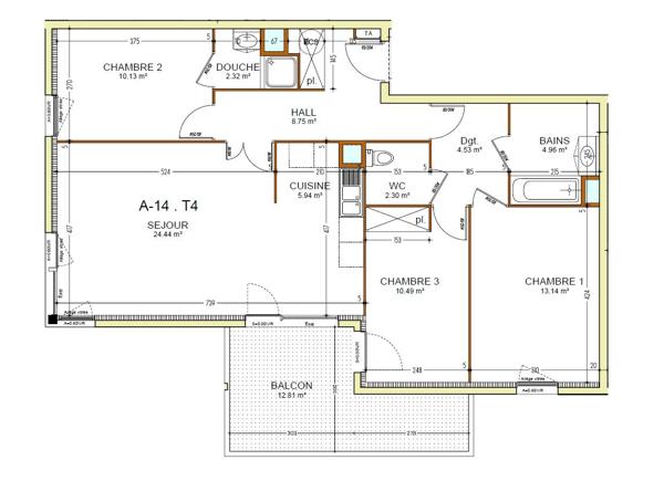 Appartement THONON LES BAINS 87 m²