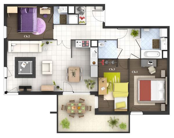 Appartement THONON LES BAINS 87 m²