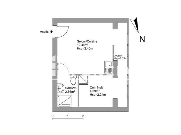 Location Studio 19.69 m² - 24 QUAI OUEST Courseulles Sur Mer 14470