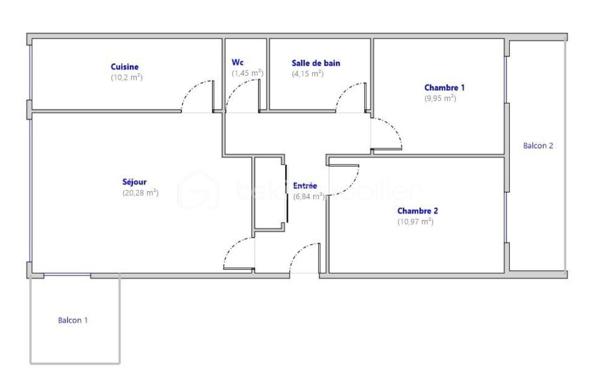 Appartement situé au premier étage d'une résidence de deux étages, rue Jean Guillon à Tours à deux pas de l'arrêt de Tram Monconseil. Il se compose d'une entrée avec placard, un séjour de 20m2 environ avec accès à une terrasse, une cuisine aménagée et équipée d'un four, d'une plaque de cuisson et d'une hotte, deux chambres avec accès balcon, une salle de bain avec meuble vasque et un WC. 
Sous-sol avec un parking privé. Chauffage et production d'eau chaude collectifs. 
Prévoir remboursement du fonds de travaux pour environ 500€ et fonds de réserve environ 340€.
Contact par téléphone privilégié pour plus de renseignements et planifier une visite !