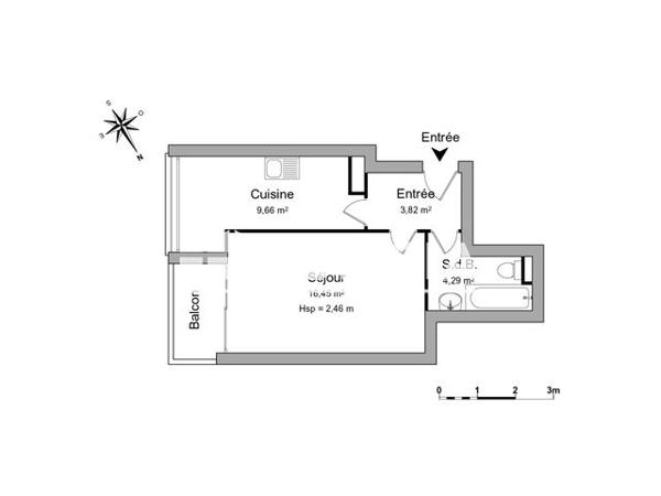 Location Studio 34.22 m² - 21 RUE D'OSLO Strasbourg 67000