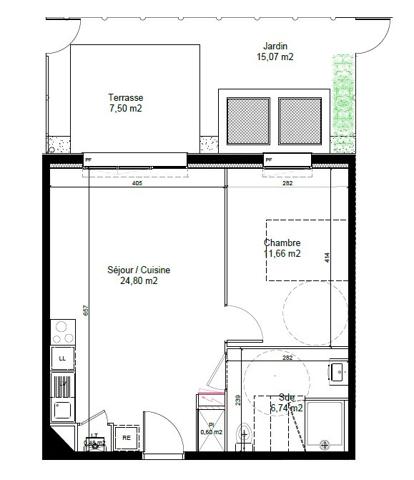 Appartement Chartres 44.16 m²