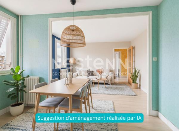 A vendre à Aurillac, aux Alouettes, en face du centre commercial, Appartement de type 4 d'une surface d'environ 83 m² avec balcon cave et garage