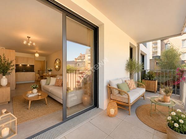 Appartement - Copropriété récente - Balcon - jardin commun