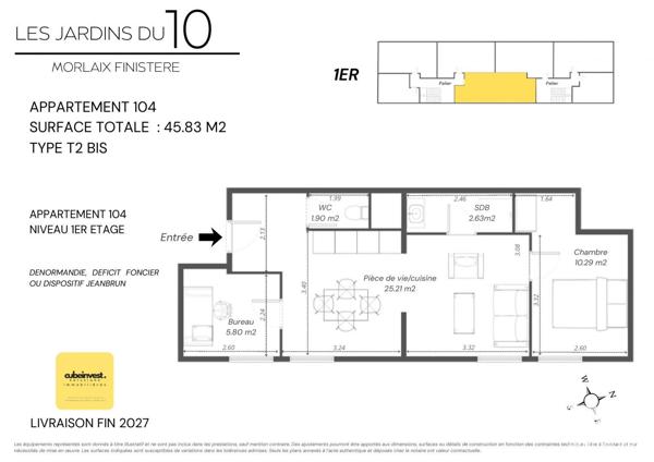 Appartement à vendre 3 pièces 46 m² Morlaix