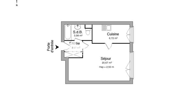Location Studio 30.36 m² - Les Ulis 91940