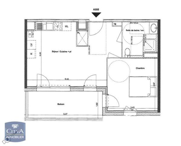 Location appartement Lucé (28110) 2 pièces 42.83m²