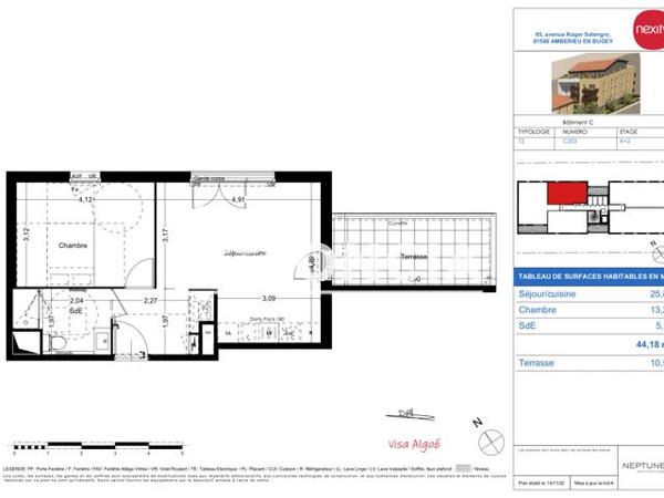 Location Appartement 2 pièces 44.18 m² - 69 RUE ROGER SALENGRO Amberieu En Bugey 01500