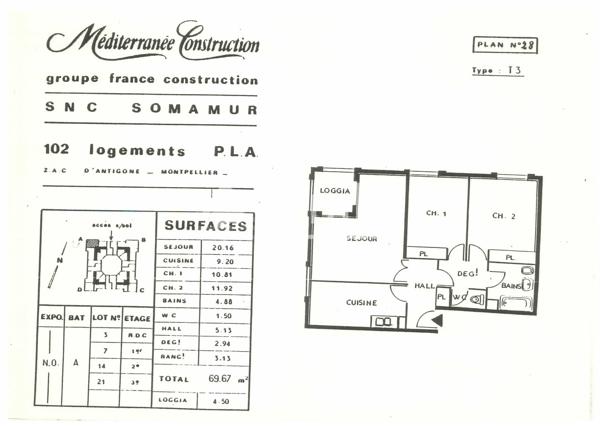 Appartement · Location Montpellier (34000) 3 pièces · 70m²