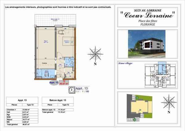 Appartement à vendre    2 pièces • 46,67 m2 Florange