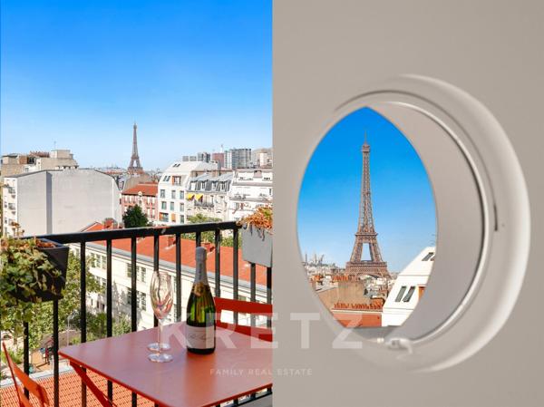 Penthouse d'exception climatisé avec vue panoramique sur Paris