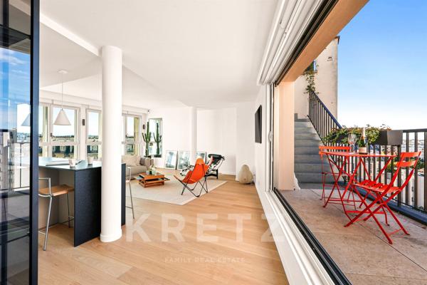 Penthouse d'exception climatisé avec vue panoramique sur Paris