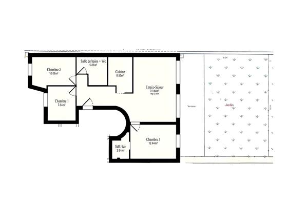 SURESNES/ Chêne - Appartement 4 pièces 77m² - Jardin de 73m² - 1 Cabanon - 1 Parking