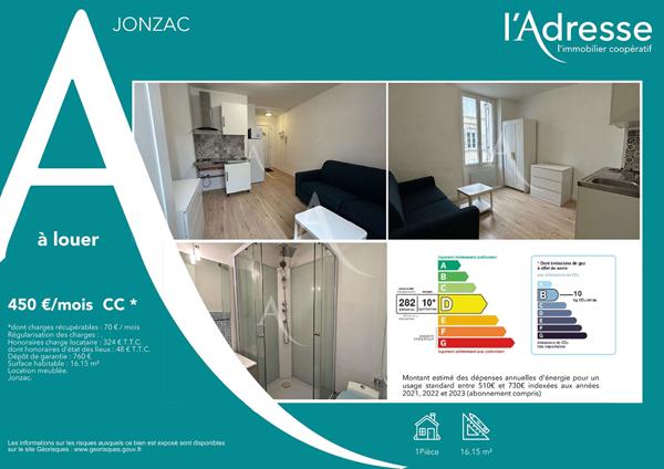 STUDIO MEUBLE - Jonzac Hyper Centre 16.15 m2