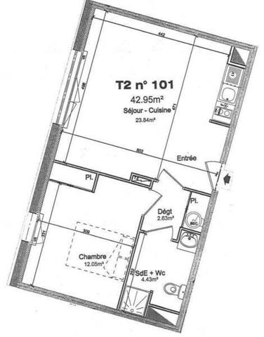 Appartement 2 pièces                                        - 44830 Bouaye Réf : 11369