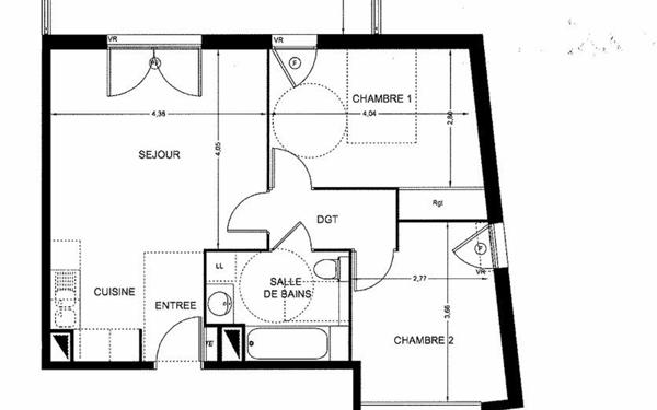 Appartement à vendre    3 pièces • 57,65 m2 Montpellier