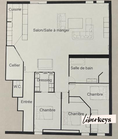 Appartement 165m² - 3 chambres - 1 parking - 1 grande terrasse