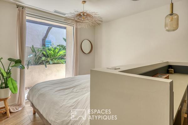 Appartement en rez de jardin avec piscine
